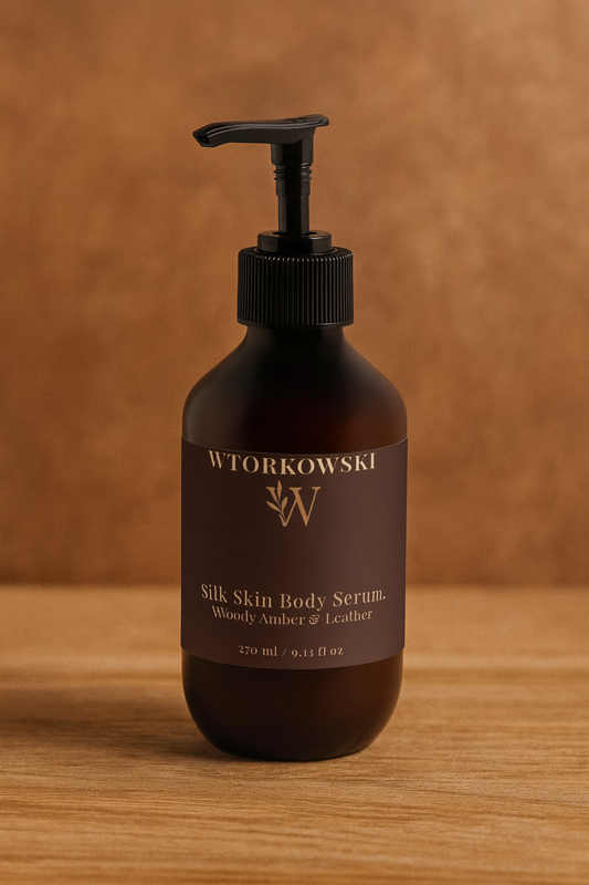 Silk Skin Body Serum, Woody Amber & Leather