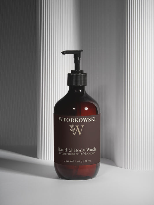 Hand & Body Wash, Peppermint & Dark Cedar